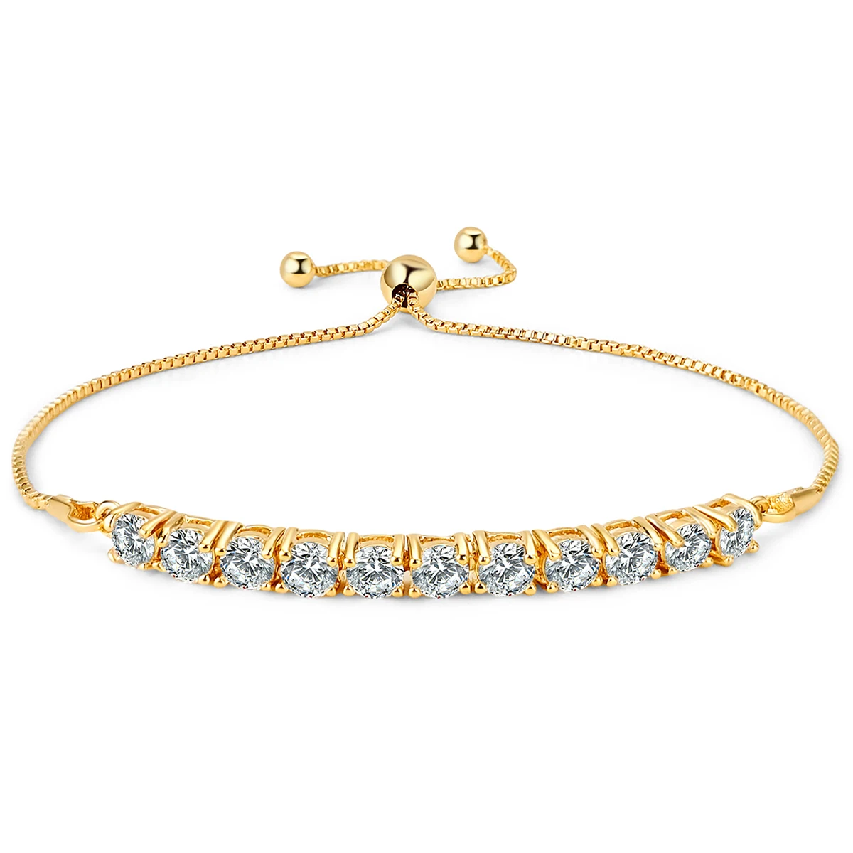 Cubic Zirconia Europe and the United States Copper Plated with Real Gold with Tennis Bracelet made by BlueOne Jewelry