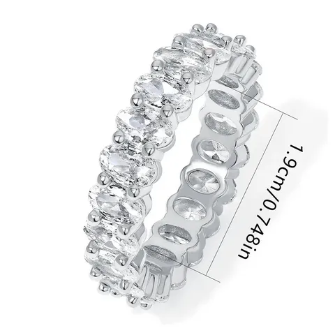 Row Diamond Ring Female Europe and the United States Fashion Luxury - view 3