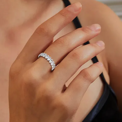 Row Diamond Ring Female Europe and the United States Fashion Luxury - view 2