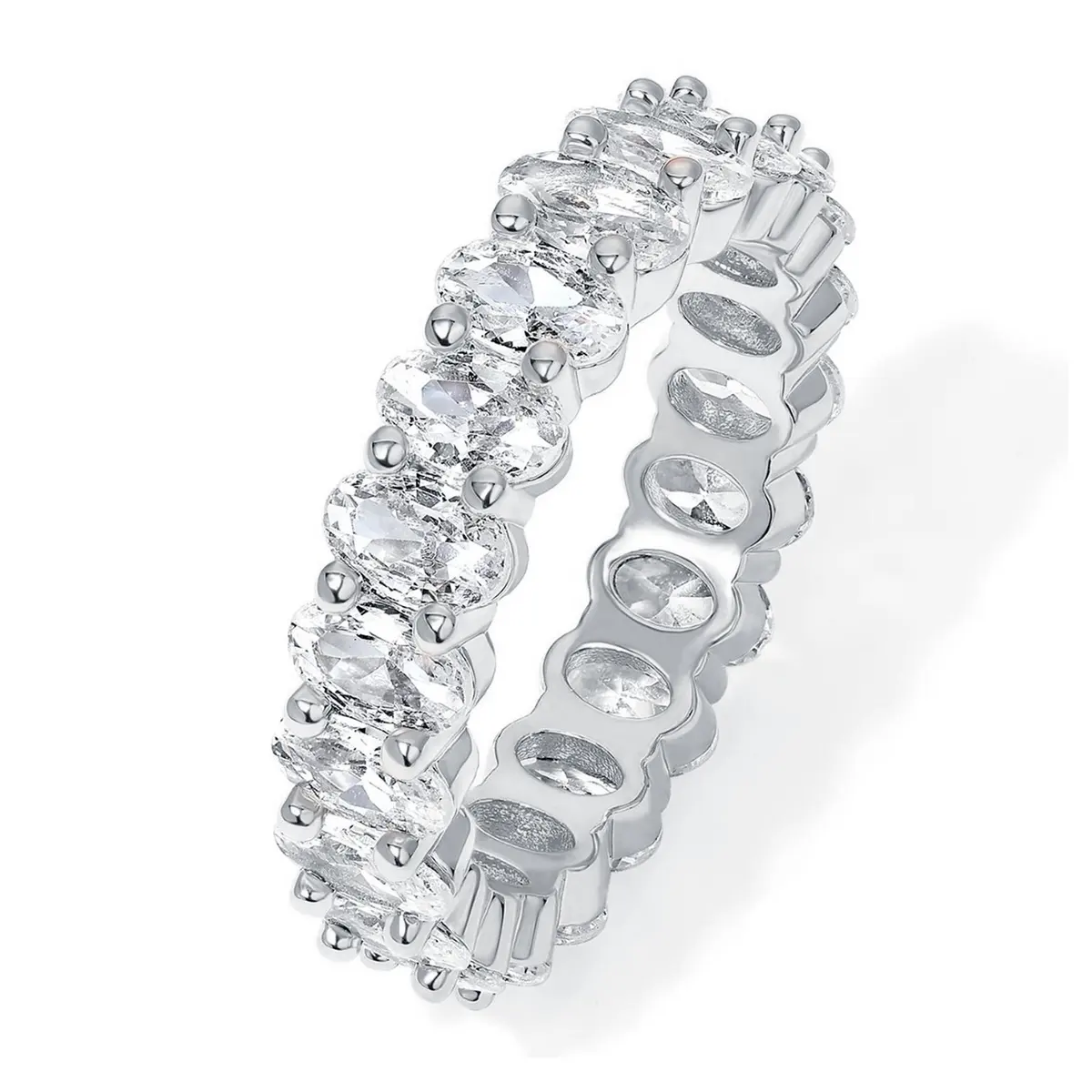 Row Diamond Ring Female Europe and the United States Fashion Luxury made by BlueOne Jewelry