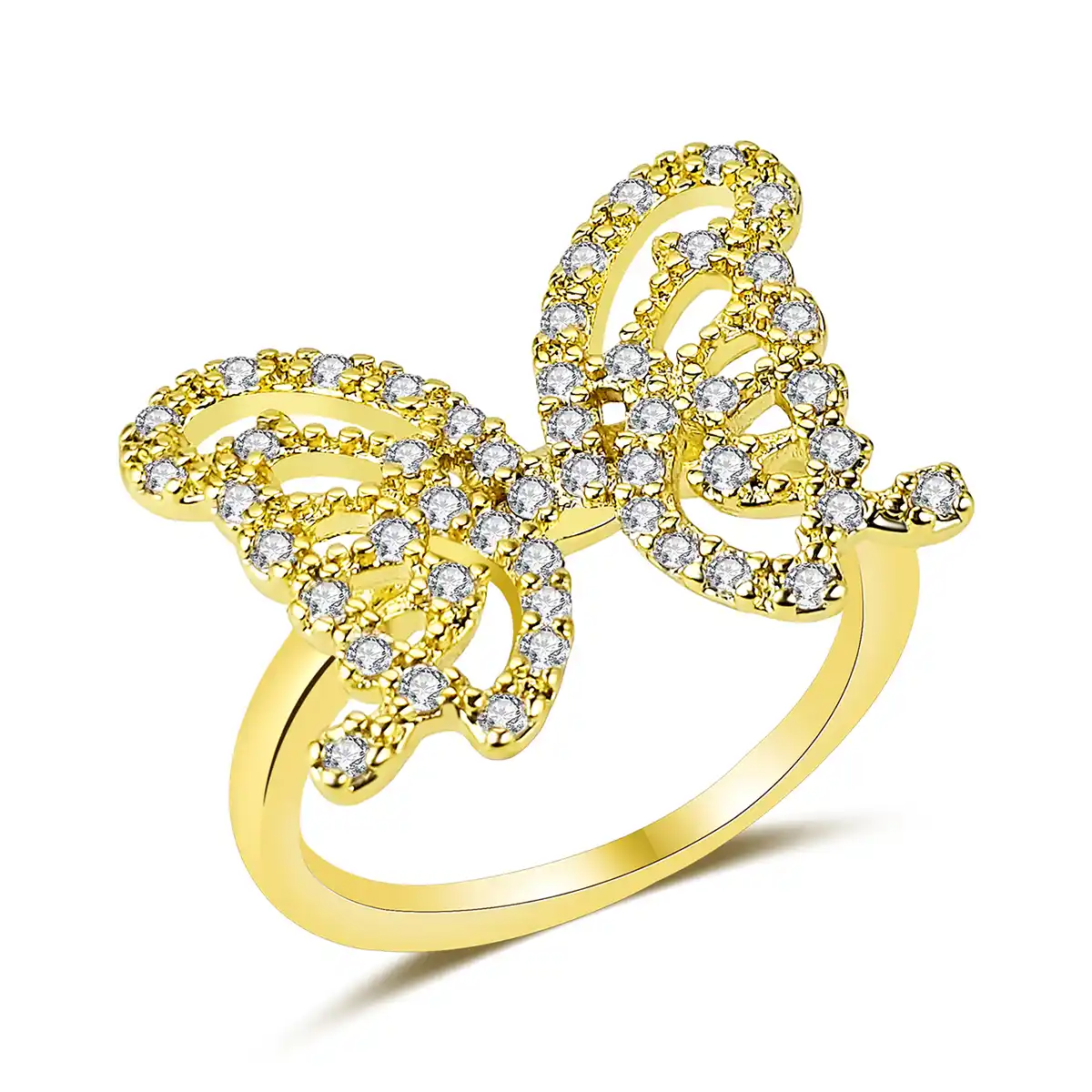 Europe and the United States Fashion Hundreds of Personalized Diamond Butterfly Ring made by BlueOne Jewelry