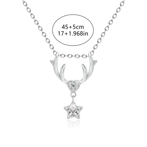 Europe and the United States Fashion Shiny Pendant Necklace Zircon Jewelry Collarbone Chain - view 3
