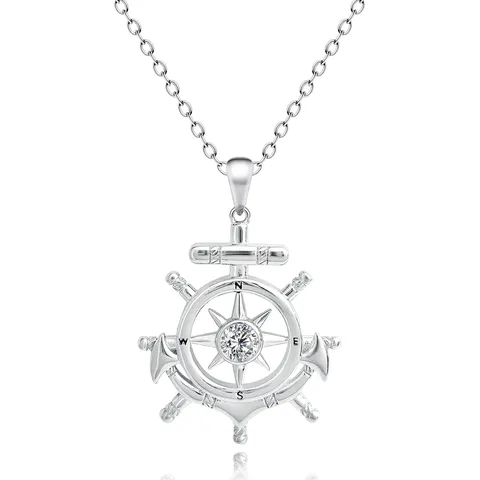 Plated Brass Europe and the United States Fashion Shiny Pendant Necklace Zircon Jewelry Collarbone Chain - Plated Brass jewelry made by BlueOne Jewelry