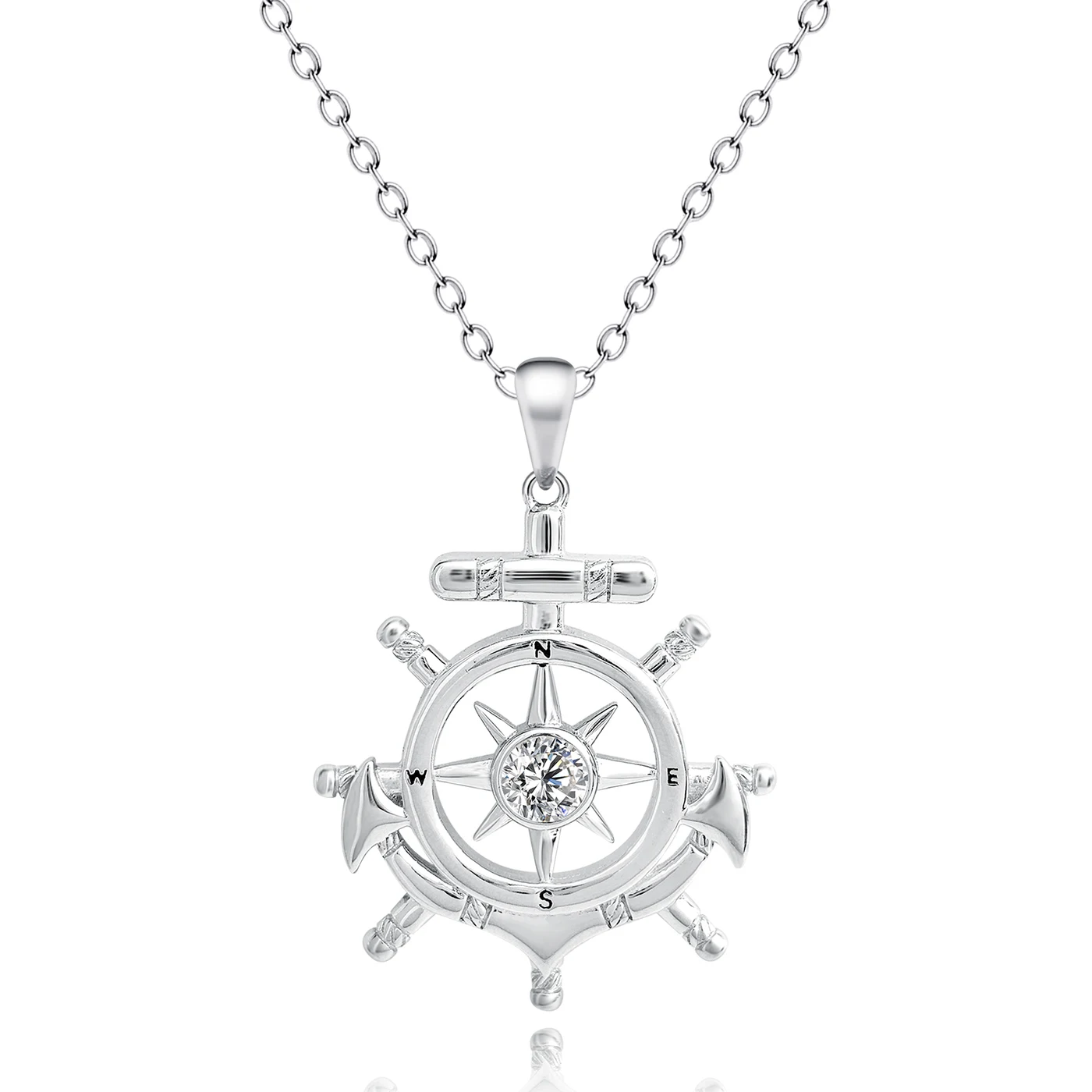 Plated Brass Europe and the United States Fashion Shiny Pendant Necklace Zircon Jewelry Collarbone Chain made by BlueOne Jewelry