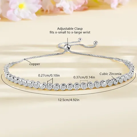 Europe and the United States Fashion Zircon Bracelet Pull-out Adjustable Length - view 3