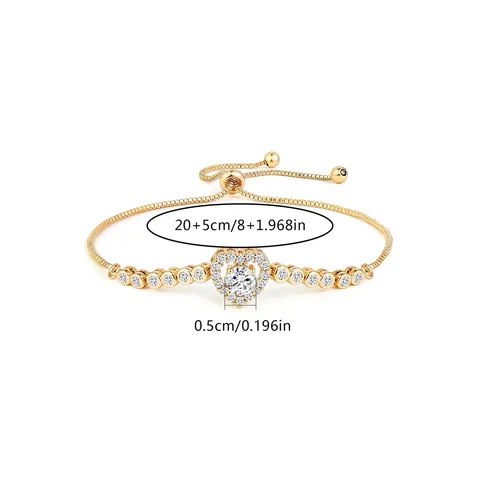 Europe and the United States Full Diamond Heart Bracelet Female Summer - view 3