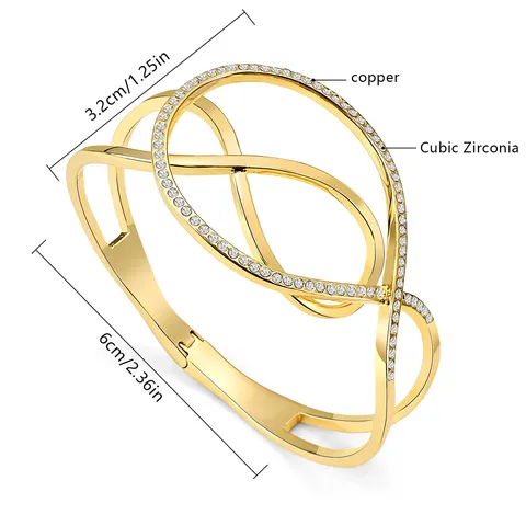 Cubic Zirconia Europe and the United States Gold Bracelet Does Not Lose Color - view 3