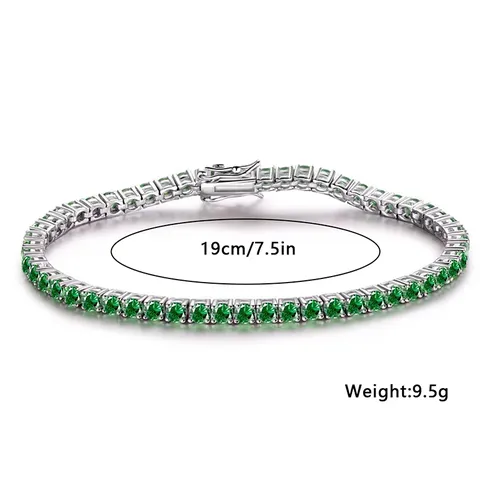 Summer High-end Jewelry Gifts Exquisite Shiny White Gold Plated Brass Bracelet - view 3