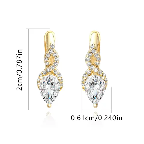 Cubic Zirconia Europe and the United States Ear Buckle Female Korean Small Fresh Earrings - view 3