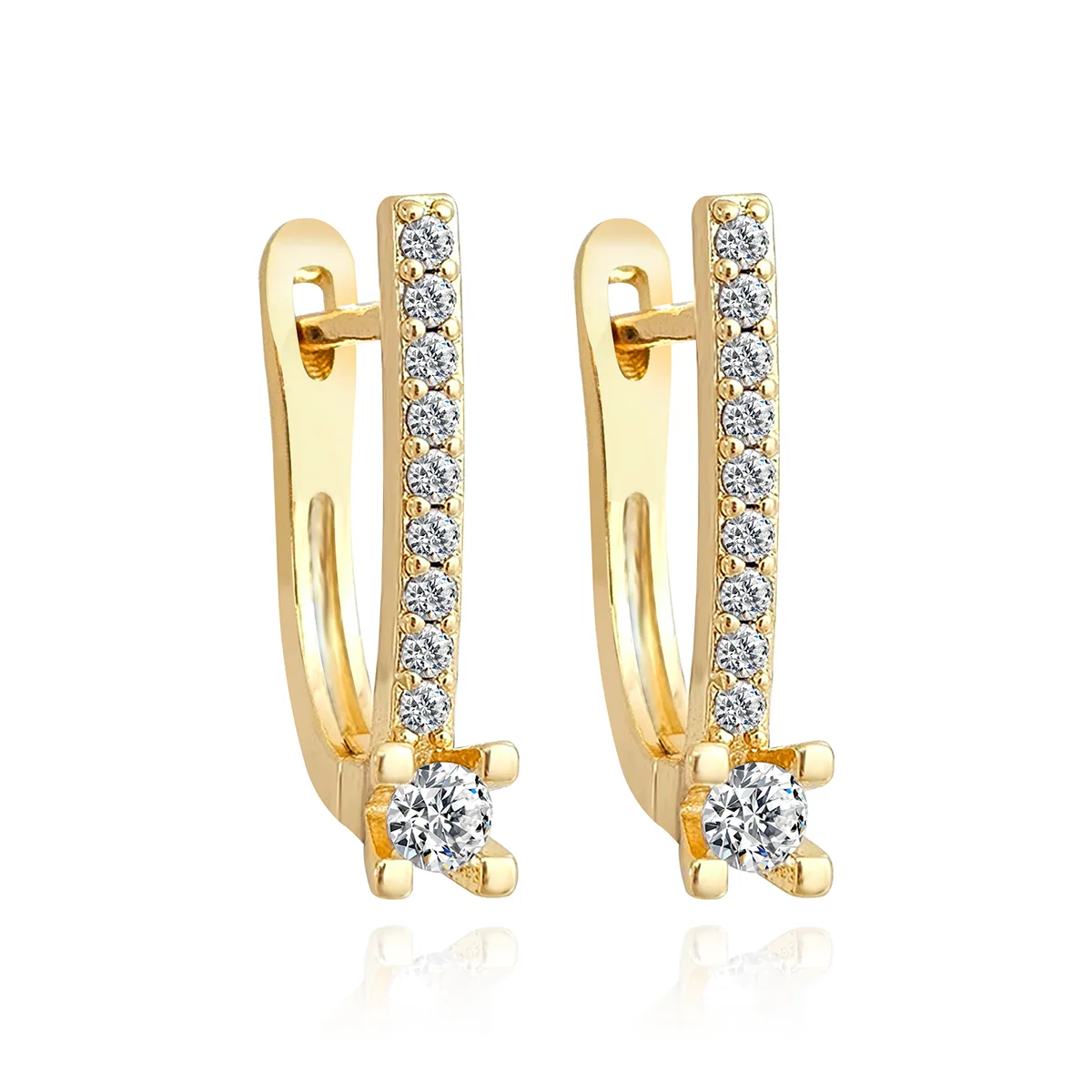 Plated Brass Europe and the United States Ear Buckle Female Korean Small Fresh Earrings made by BlueOne Jewelry
