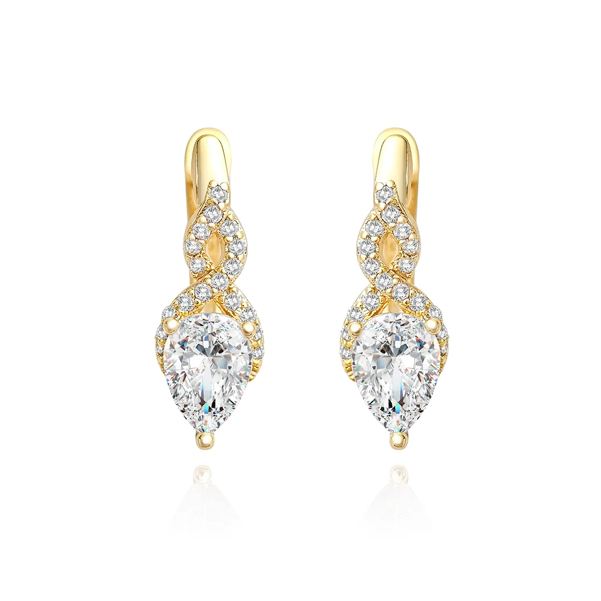 Cubic Zirconia Europe and the United States Ear Buckle Female Korean Small Fresh Earrings made by BlueOne Jewelry