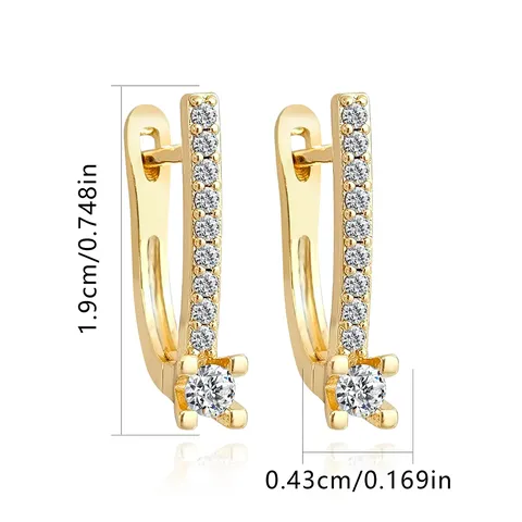 Plated Brass Europe and the United States Ear Buckle Female Korean Small Fresh Earrings - view 3
