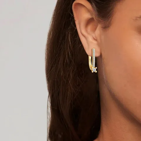 Plated Brass Europe and the United States Ear Buckle Female Korean Small Fresh Earrings - view 2