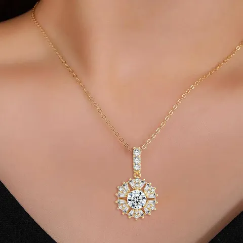 Europe and the United States Geometric Oval Micro-set Zirconia Necklace Niche - view 2