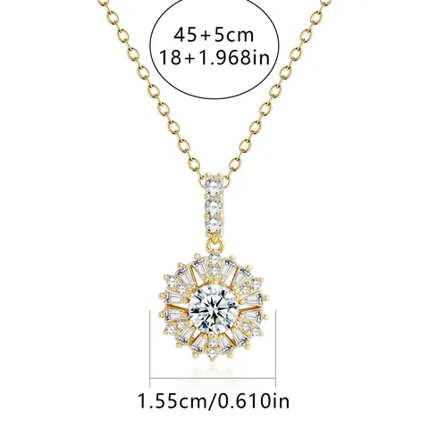 Europe and the United States Geometric Oval Micro-set Zirconia Necklace Niche - view 3