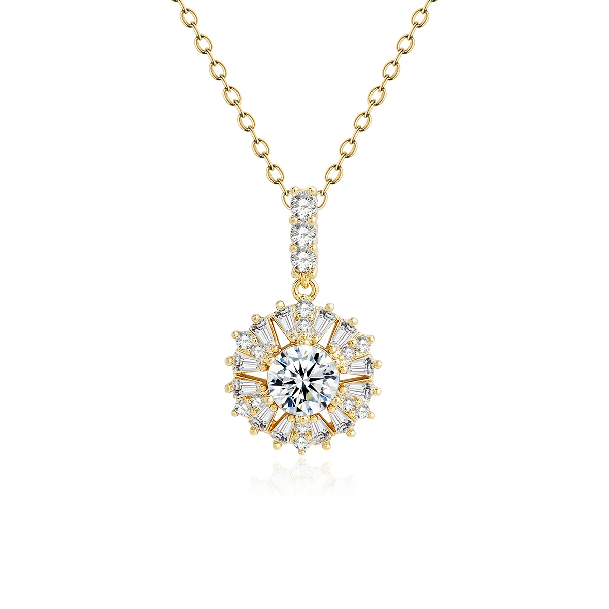 Europe and the United States Geometric Oval Micro-set Zirconia Necklace Niche made by BlueOne Jewelry