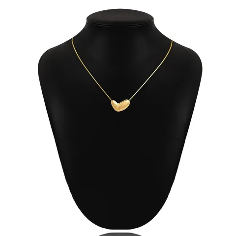 Europe and the United States Love Heart-shaped Round Snake Chain Titanium Pendant Necklace - view 2