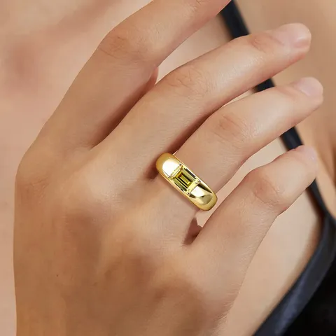 Europe and the United States Finger Ring Hand Jewelry Simple Luxury in 18K Gold Plated - view 2