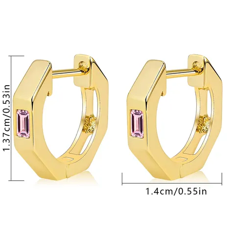 Minimalist Europe and the United States INS Earrings Inlaid Rectangular Zirconia Ear - view 3