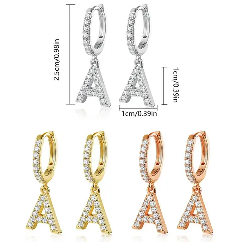 Europe and the United States Letter A Earrings Niche Design Premium - view 3
