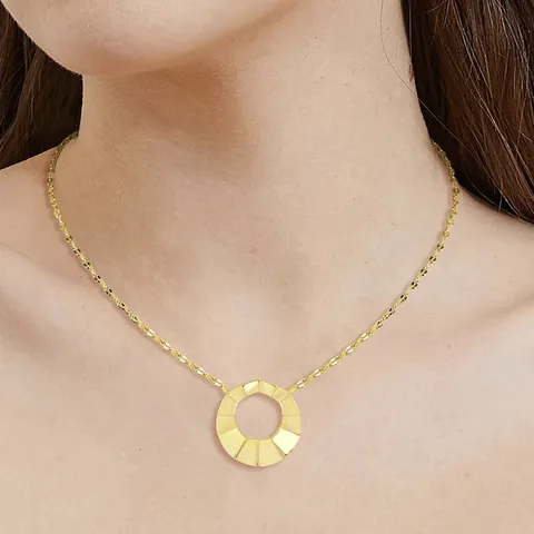 Europe and the United States Necklaces Wave Surface Round Pendant - view 2