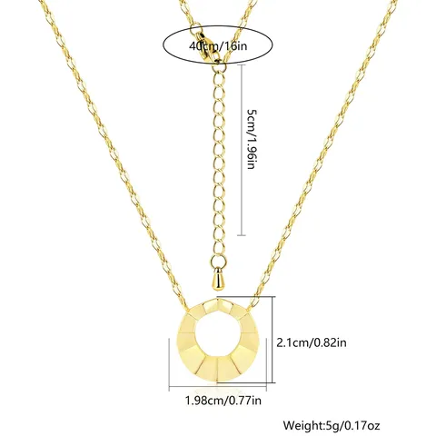 Europe and the United States Necklaces Wave Surface Round Pendant - view 3
