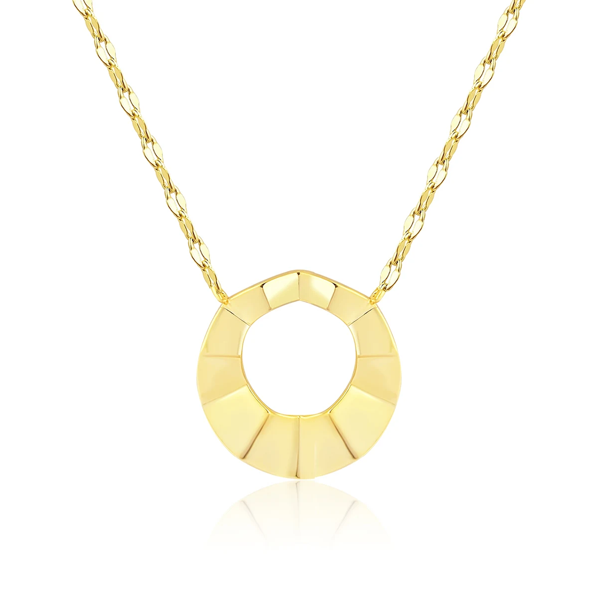 Europe and the United States Necklaces Wave Surface Round Pendant made by BlueOne Jewelry