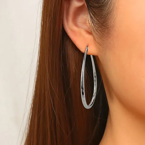 Europe and the United States Earrings Female Water Drop Geometric Ring - view 2