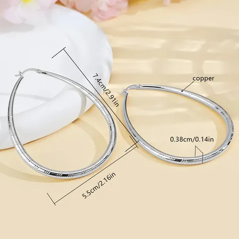 Europe and the United States Earrings Female Water Drop Geometric Ring - view 3