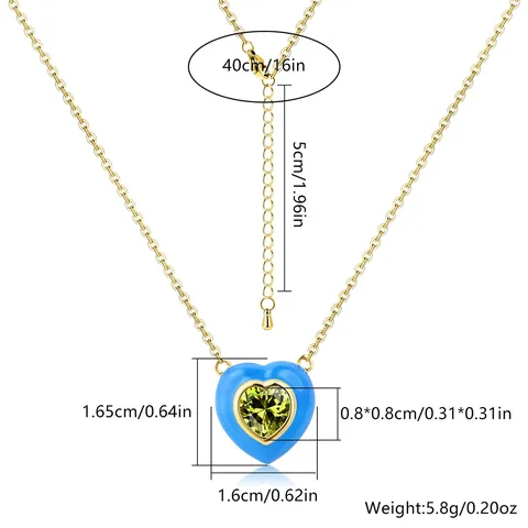 Europe and the United States Fashion Micro-set Zircon Drop Oil Small Pendant Necklace - view 3