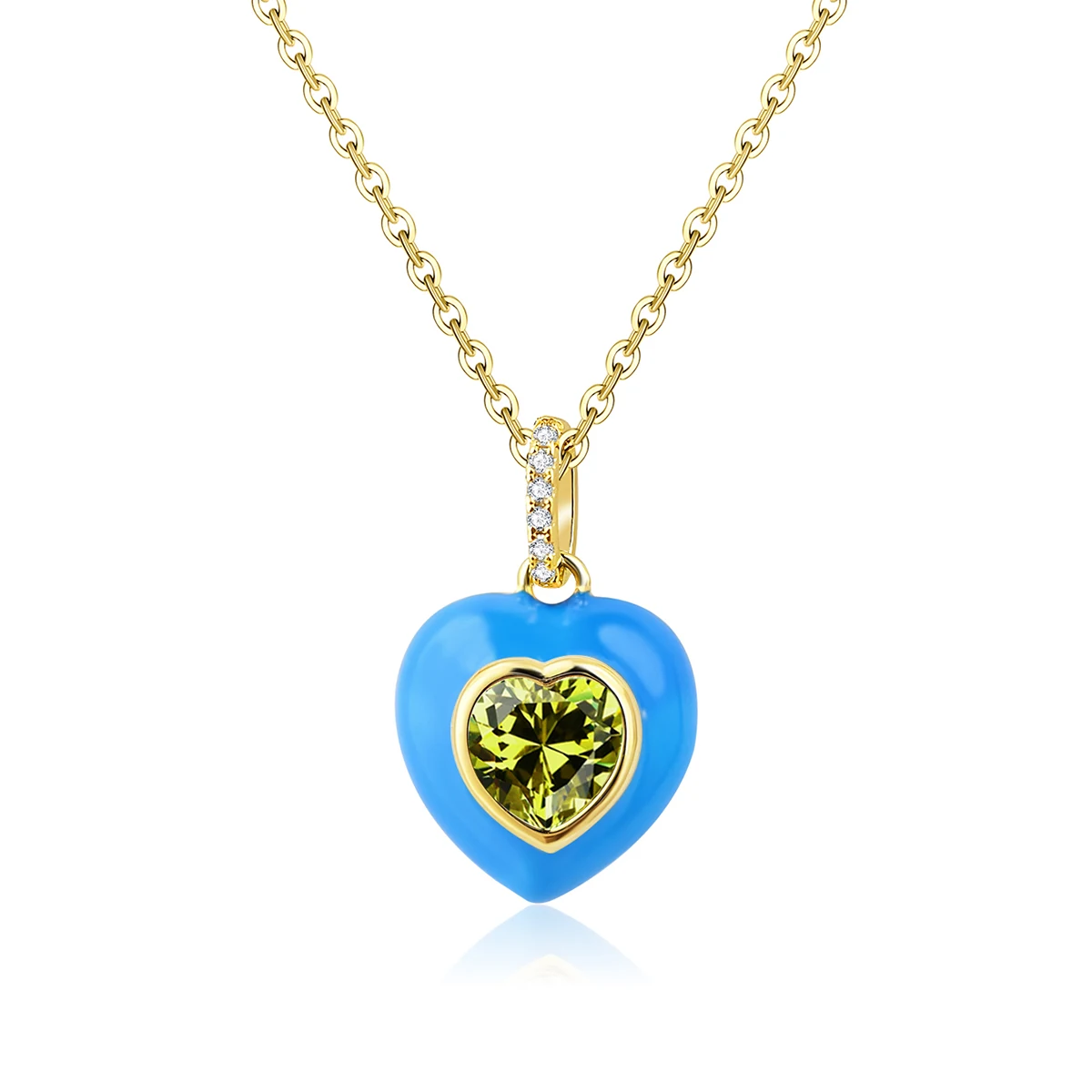 Minimalist Europe and the United States Fashion Micro-set Zircon Drop Oil Small Pendant Necklace made by BlueOne Jewelry
