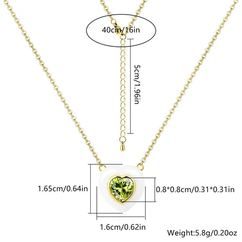 Cubic Zirconia Europe and the United States Fashion Micro-set Zircon Drop Oil Small Pendant Necklace - view 3