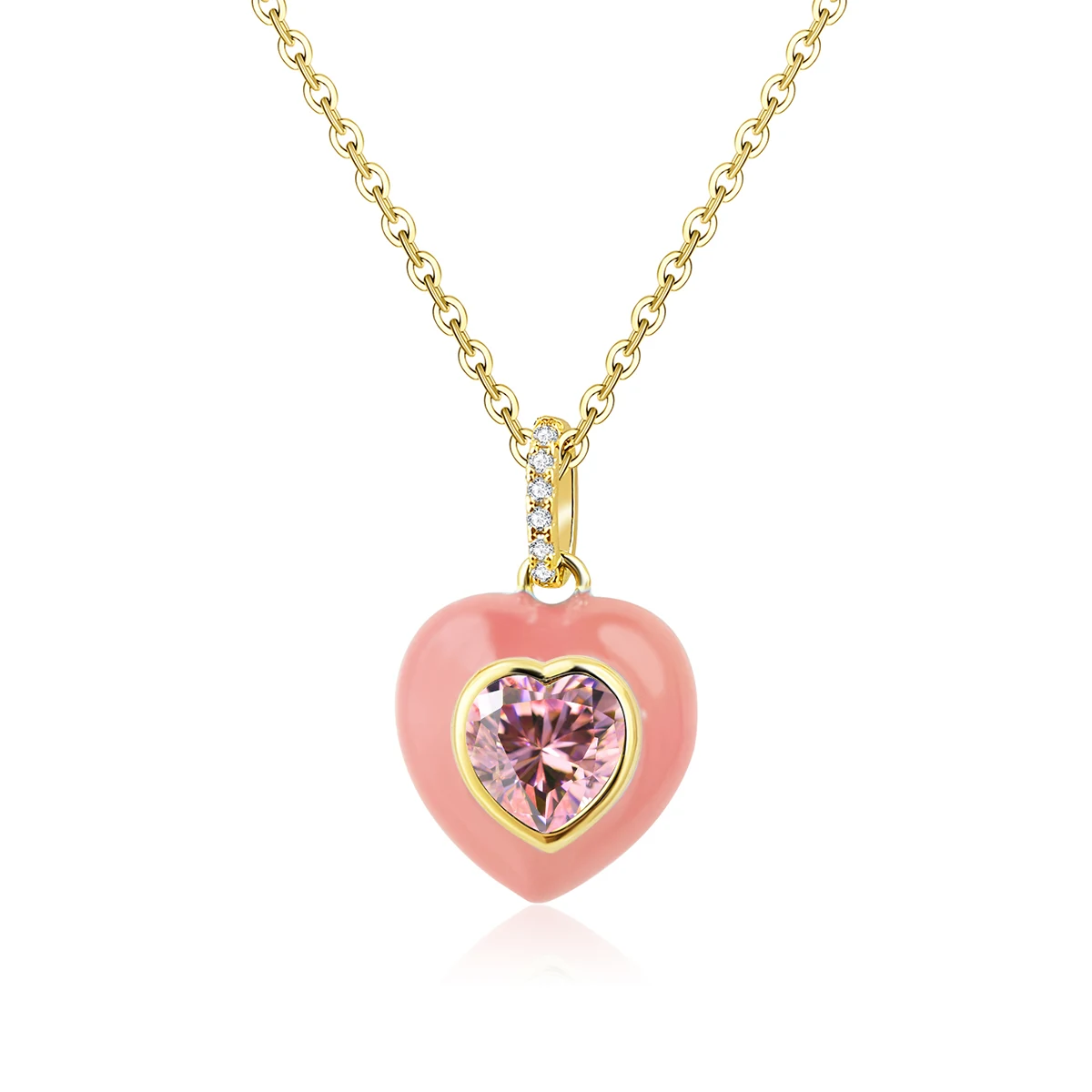 Plated Brass Europe and the United States Fashion Micro-set Zircon Drop Oil Small Pendant Necklace made by BlueOne Jewelry