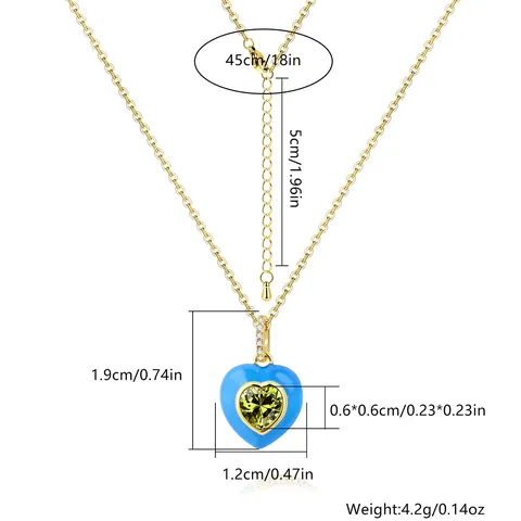 Minimalist Europe and the United States Fashion Micro-set Zircon Drop Oil Small Pendant Necklace - view 3
