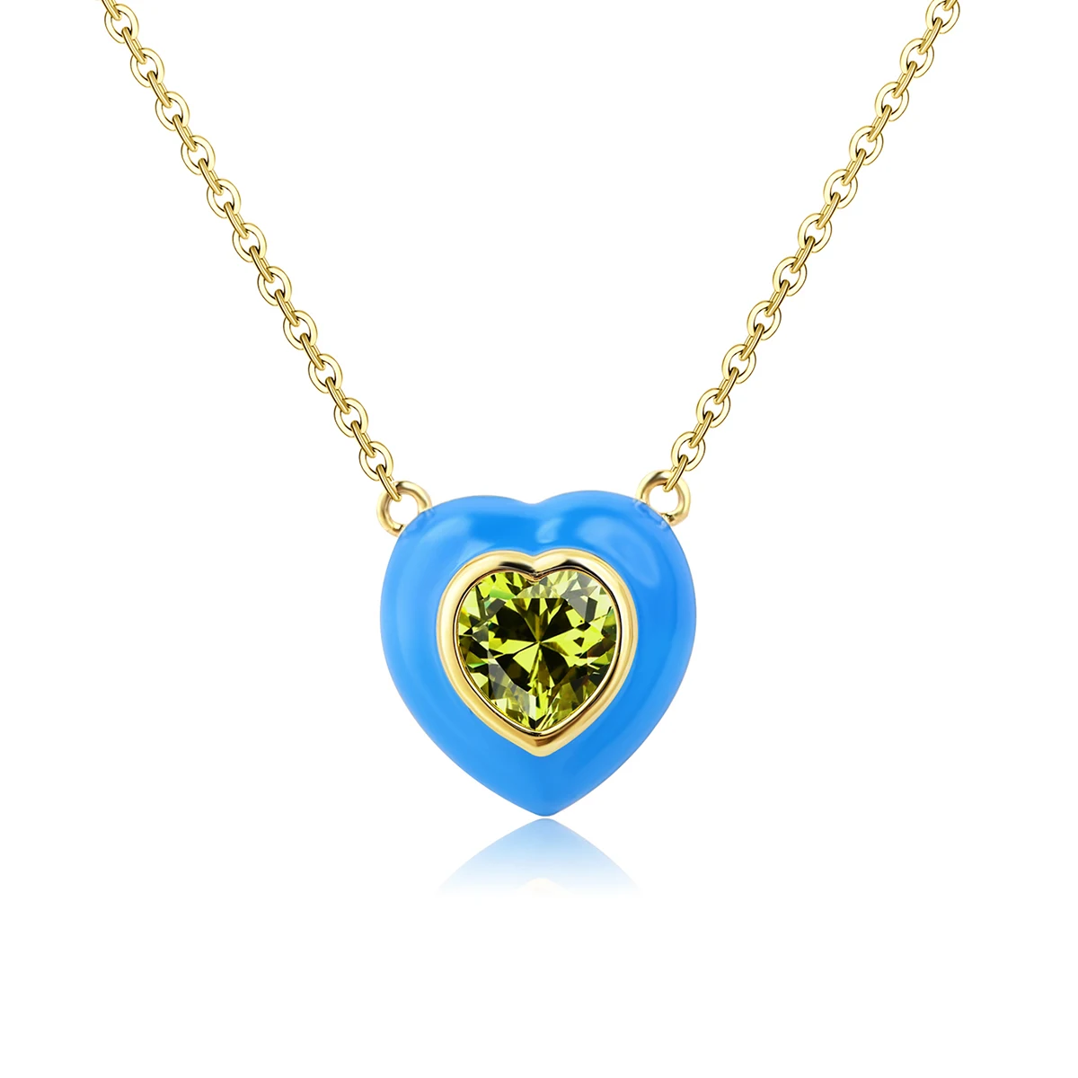 Europe and the United States Fashion Micro-set Zircon Drop Oil Small Pendant Necklace made by BlueOne Jewelry