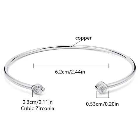 Europe and the United States Simple Versatile Open Bracelet Copper Gold-plated - view 3