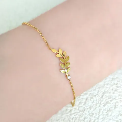 Europe and the United States Jewelry Fashion Gold Lucky Leaves Bracelet - view 2