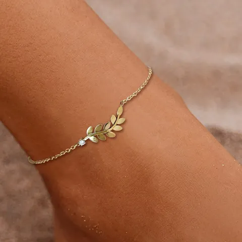 Europe and the United States Jewelry Fashion Gold Lucky Leaves Anklet - view 2