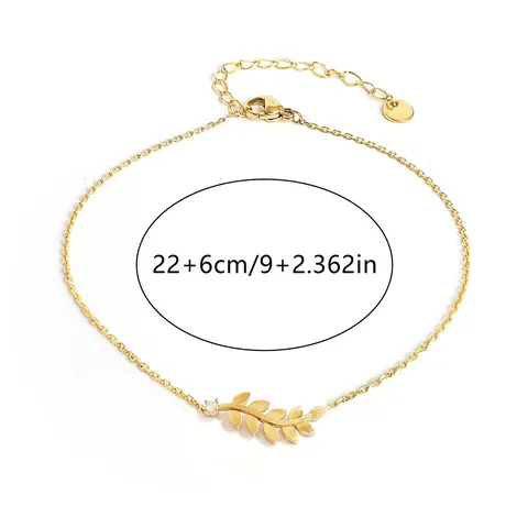 Europe and the United States Jewelry Fashion Gold Lucky Leaves Anklet - view 3
