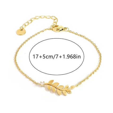 Europe and the United States Jewelry Fashion Gold Lucky Leaves Bracelet - view 3