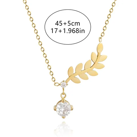 Europe and the United States Jewelry Fashion Gold Lucky Leaves Necklace - view 3