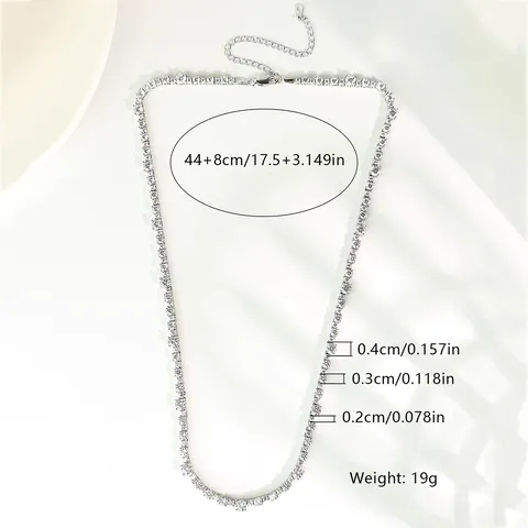 Europe and the United States Models Necklace Female Hip-hop Tennis Chain - view 3