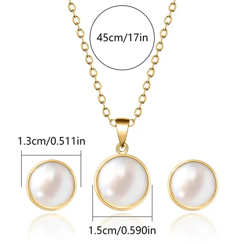 Europe and the United States Niche Fashion Quality Light Luxury Pearl Jewelry Set - view 3