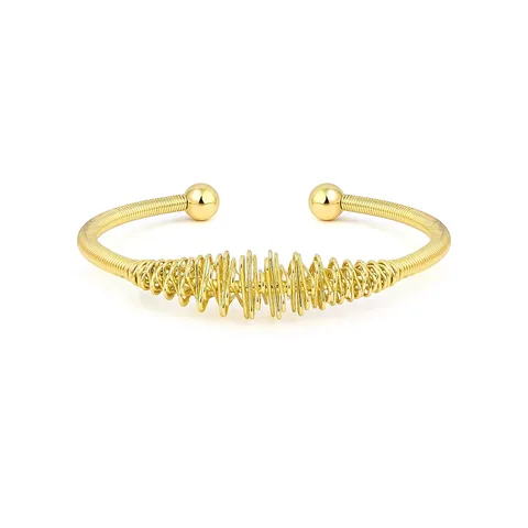 Europe and the United States Opening Titanium Steel Gold-plated Wire Bracelet - Stainless Steel jewelry made by BlueOne Jewelry