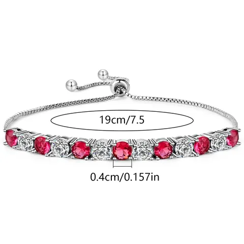 Europe and the United States Round Zircon Bracelet Single Row of - view 3