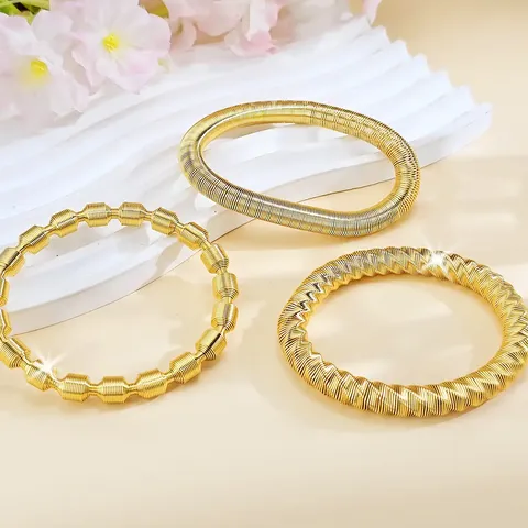 Europe and the United States Steel Gold-plated Wire Mesh Bracelet Adjustable - view 3