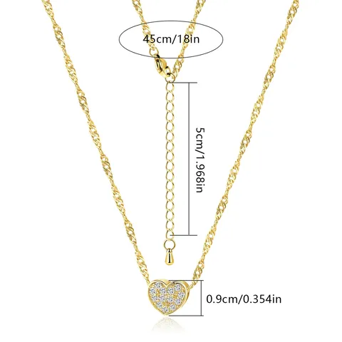 Europe and the United States Pop Necklace Copper Gold-plated with Zirconia - view 3