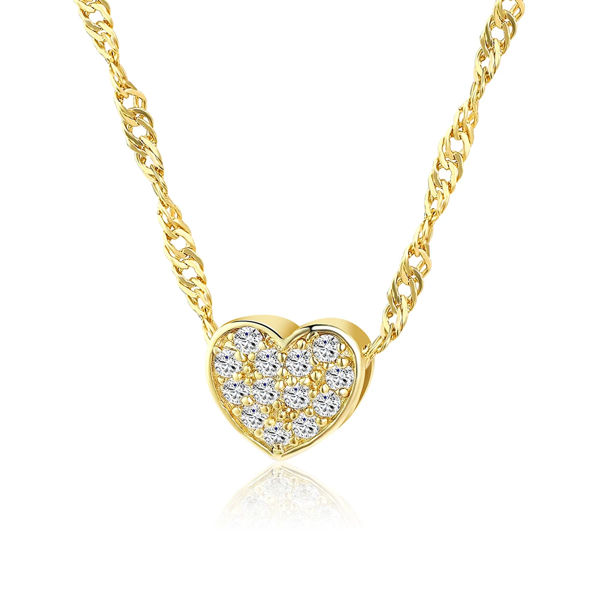 Europe and the United States Pop Necklace Copper Gold-plated with Zirconia made by BlueOne Jewelry