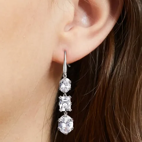 Europe and the United States Retro Personality Simple Geometric Round Zircon Earrings - view 2