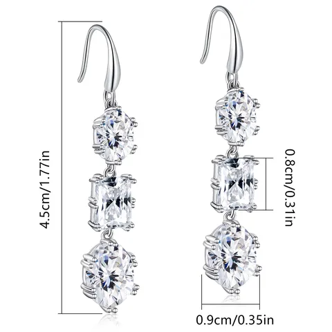 Europe and the United States Retro Personality Simple Geometric Round Zircon Earrings - view 3